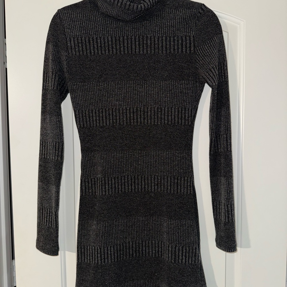 Hot Miami Styles Black and Gray Long Sleeve Dress